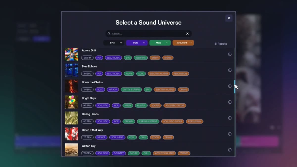 Select a Sound Universe